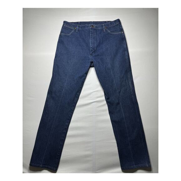 Wrangler 13MWZ Men's Regular Fit Straight Leg Western Blue Jeans - Size 40x31.5 - Picture 1 of 6